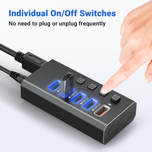 Adaptateur Hub USB 3.0 5 en 1, transmission de données 5 Gbps pour <span class=keywords><strong>ordinateur</strong></span> <span class=keywords><strong>portable</strong></span>, tablette, téléphone <span class=keywords><strong>portable</strong></span>, station d'accueil USB 3.0, charge rapide - Product Image 3