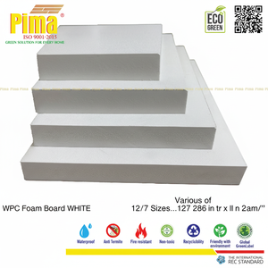 Feuille de panneau de mousse écologique en PVC WPC 25mm épaisseur 0.6G/cm3 densité couleur blanche revêtement en plastique de qualité meuble pour mur - Product Image 1