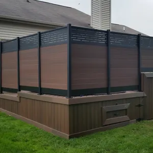 Pannelli di recinzione in WPC composito di legno per recinzione da giardino per esterni decorativi per la Privacy grigia