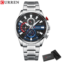 Reloj de Pulsera CURREN 8415 de Cuarzo de Lujo, Reloj de Moda de Acero Inoxidable, Relojes Originales para Hombre con Caja