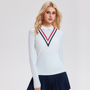 Haute qualité Pickleball Tennis athlétique Sport haut automne à manches longues femmes faux-deux pièces <span class=keywords><strong>Rugby</strong></span> <span class=keywords><strong>Polo</strong></span> - Product Image 1
