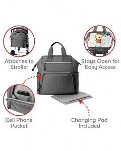 Sac à dos à couches échantillon gratuit, grande capacité, structure à ouverture large avec matelas à langer - Product Image 4