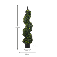 Arbre artificiel en buis en spirale en plastique, éco-responsable, feuillage dense, durable, aspect naturel, décoration de porte d'entrée, verdure