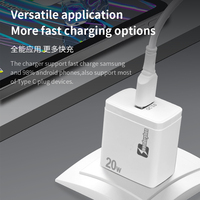 Échantillon gratuit Wonderphon Chargeur rapide USB QC3.0 20W avec câble Type C pour Samsung Xiaomi Chargeur rapide Turbo