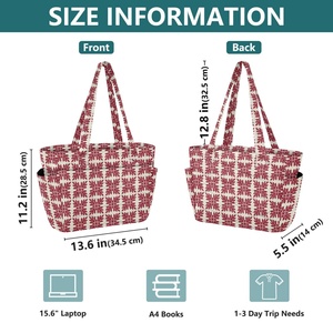 กระเป๋าถือลายควิลท์ฮาวายแบบอูลู ทำจากโพลีเอสเตอร์ทนทาน กระเป๋าสะพายไหล่สำหรับผู้หญิง กระเป๋าใส่แล็ปท็อปสำหรับเดินทาง กระเป๋าโท้ทแบบสั่งทำพิเศษพร้อมช่องใส่ของด้านข้าง - Product Image 3