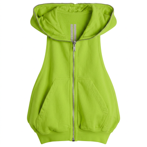 Gilet sans manches à capuche blanc pour femme, veste décontractée en tricot - Product Image 5