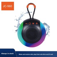 Nouveau Subwoofer Portable Transfrontalier Étanche 5.3 avec Lumières RVB, Mini Enceinte Extérieure TWS avec Emplacement pour Carte, Puissance 5W
