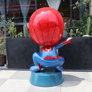 Dessin animé personnalisé Q Version Spider-Man Modèle Avengers Alliance Théâtre en fibre <span class=keywords><strong>de</strong></span> verre Centre commercial Magasin Sculpture Grands ornements - Product Image 5