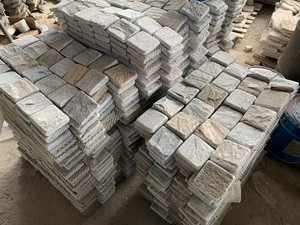 Oyster Vàng quartzit Cobble Cube Giảm tự nhiên chia Bề mặt lưới pavers đường lái xe Patio Lát đá cuội đá phiến - Product Image 6