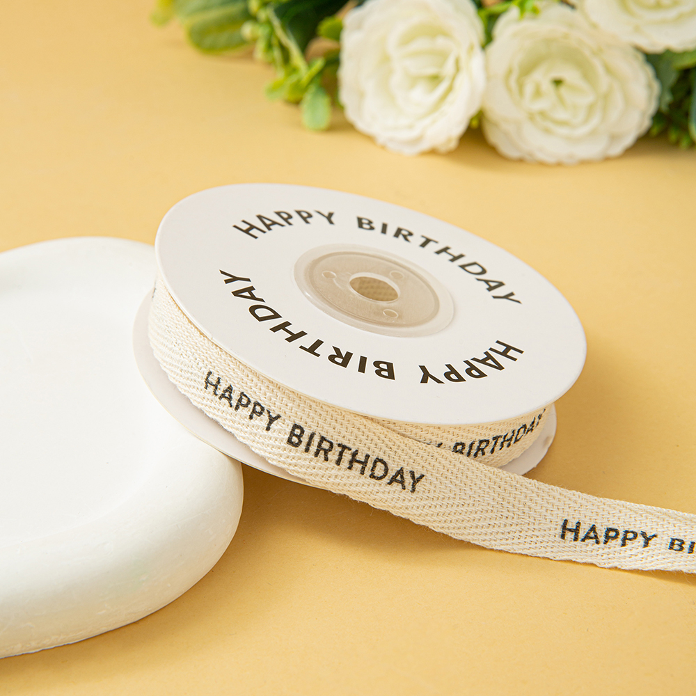 Happy Birthday 1.5cm width and 10yards