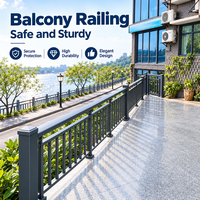 Pagar Balkon Aluminium Minimalis Mudah Dipasang, Pagar Veranda Apartemen, Balustrade Balkon, Pagar Pelindung Taman Luar Ruangan