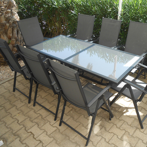Meubles de jardin, chaises et tables de patio en aluminium, 8 places - Product Image 4