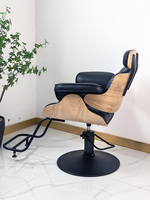 Chaise de barbier pivotante hydraulique en cuir durable, design moderne, cadre noir, prix de gros d'usine, rotation à 360 degrés