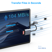 Lector de Tarjetas de Memoria USB 3.0 Tipo-C de Aluminio y PVC Personalizado, Compatible con Tarjetas SD y TF, para iPhone 15 Pro/Max, Mac Book Pro/Air 2023