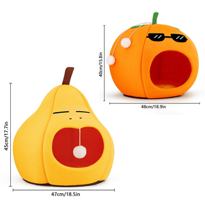 Soft Cute <strong>Cat</strong> <strong>Beds</strong> for Indoor <strong>Cats</strong> Puppy Avocado <strong>Shape</strong> <strong>Cat</strong> Cave <strong>Bed</strong> Cartoon Washable Pet <strong>Beds</strong> for Kitten and Puppy - Product Image 6