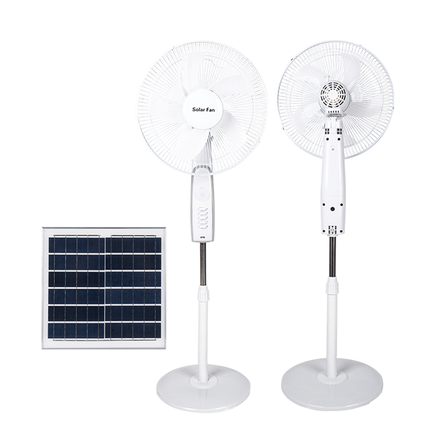 5 Blades 16 Inches Rechargeable Stand Fan Portable Solar Power Electric Rechargeable Solar Floor Fan