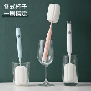 Cup Brush Long <b>Handle</b> <b>Sponge</b> Cleaning Tool For Thermos Tea Stain Remover Baby Bottle Washing - Product Image 3