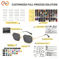 TWOOO T1683 Nouvelle Arrivée Lunettes de Soleil Métal Rétro Haut de Gamme Simples à Monture Carrée VU400 Vente en Gros Logo Personnalisé
