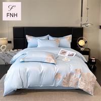 Nouvel ensemble de literie quatre pièces en coton brodé, drap de lit, housse de couette, doux pour la peau, motif floral pastoral, utilisation toute saison