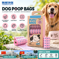 Sacs à déjections canines personnalisés de luxe, imprimés, mignons, 120 unités, anti-fuite, écologiques, compostables, faciles à déchirer, en rouleaux, marque privée pour