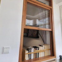Fenêtre pliante de style rustique en bois massif de style vintage avec verre gaufré, coupe-vent, garantie de 2 ans
