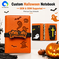 Carnet à thème Halloween en cuir avec motif fantôme mignon, design élégant, papier offset, impression numérique, livre pour enfants OEM