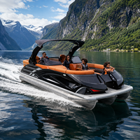 Bateau ponton sportif haut de gamme S-22A, bateau ponton de luxe en aluminium, capacité de 12 personnes, arche sportive électrique, croisière familiale