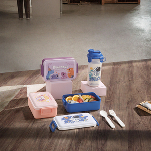 Cartoon Cuteness Rectangle Plastic Lid <b>Lunch</b> <b>Box</b> Set Water Cup Microwave Heatable Portable Sealed 2 <b>Compartments</b> Back School <b>Box</b> - Product Image 3