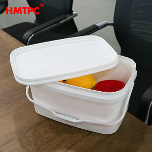 Grosir disesuaikan 5L makanan kelas PP bahan daur ulang ember plastik dangkal bawah ember persegi - Product Image 2