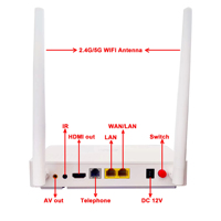 2026 GPON ONU + IPTV Android STB 2.4G + 5G WIFI Internet + Teléfono + TV Fibra Óptica + Puerto de Red de Entrada con Conmutación Libre