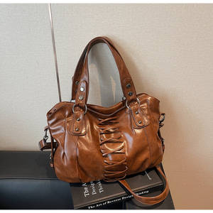 Sac vintage grande capacité pour femme, sac à bandoulière décontracté pour les trajets quotidiens, sac tendance pour fille, sac de moto - Product Image 2