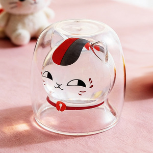 Schattig katten cartoon patroon hoge borosilicaat glazen melkmok, milieuvriendelijk, elegant, dagelijks drinkcadeau - Product Image 3