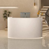 Bureau d'accueil Qt-234x, luxe léger, cuir véritable, mobile, simple et moderne, adapté aux salons de beauté, aux magasins de vêtements