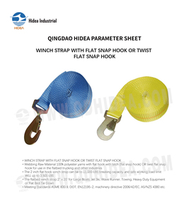 Sangle de fixation HIDEA de 2 pouces avec mousqueton plat ou mousqueton plat torsadé en polyester pour camion à plateau - Product Image 3