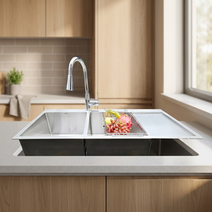 Fregadero Doble de Cocina de Acero Inoxidable de Alta Gama, Calidad Premium, Resistente a los Arañazos, Fácil de Limpiar, Gran Capacidad - Product Image 1