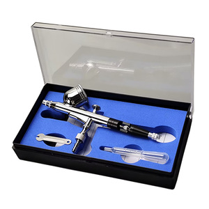 Aérographe pour nail art, maquillage, tatouage, double action, alimentation par gravité, vitesse réglable, portable, capacité du réservoir 7,0 cc, 0,3 mm, 0,5 mm - Product Image 1