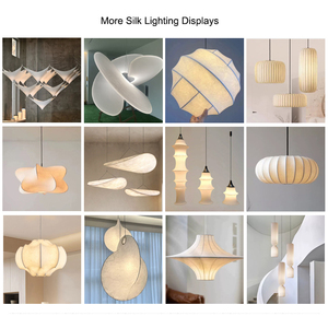 Lampe suspendue OEM <span class=keywords><strong>Cocoon</strong></span> style ver à soie, design italien, LED, commande tactile, corps en fer, éclairage de salon - Product Image 6