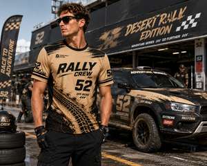 Camisetas Casuales de Carreras de Autos para Fanáticos, 100% Poliéster Transpirable, Personalizadas por Sublimación, para Equipo de Rally, Desierto, Offroad y Pit Crew - Product Image 3