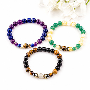 Nueva Llegada Transfronteriza: Pulsera de Cuentas de Piedra Natural Vintage para Hombre, Amatista, Piedra del Sol, Ágata Roja, Forma de Luna, Regalo para Yoga y Meditación - Product Image 4