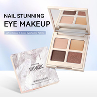 Palette de fards à paupières 4 couleurs personnalisée OEM, couleur riche et veloutée, fini mat et scintillant, polyvalente et longue tenue