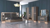 Ensemble de meubles pour chambre à coucher design moderne d'usine Lit en bois en vente Mobilier de maison de luxe King Queen Size