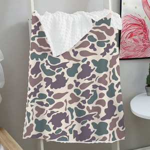En stock, couverture en minky pour bébé personnalisée, douce et chaude, imprimé camouflage vache - Product Image 6