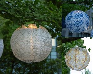 Kanlong tùy chỉnh <span class=keywords><strong>LED</strong></span> năng lượng mặt trời Powered giấy đèn lồng Trắng vườn treo trang trí cho cắm trại ngoài trời bền và thân thiện với môi - Product Image 2