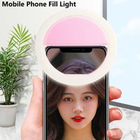 Lumière LED pour selfie de téléphone portable Trois couleurs réglable Contrôle tactile USB Charge Photo Beauty Ring Light pour iphone 17