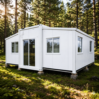 Maison conteneur blanche extensible, cabane à assemblage rapide sans soudure, panneaux sandwich ignifuges, pour séjour en forêt