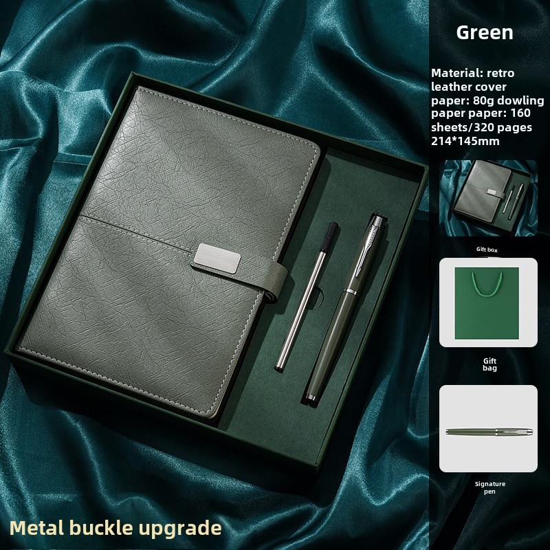 green 320 Pages (Buckle Version) - Business Gift Box Set