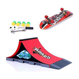 Fingerboard Skateboard Rampe En Plastique <span class=keywords><strong>Mini</strong></span> Finger Boards <span class=keywords><strong>Skate</strong></span> avec Roues et Camion Fingerboard <span class=keywords><strong>Skatepark</strong></span> - Product Image 1