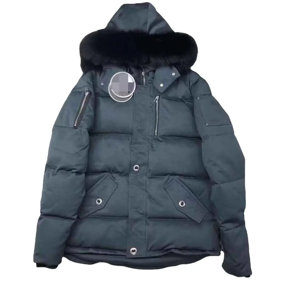 冬の男性フグコートさまざまな色が利用可能男性の暖かいパッド入りコートのためのフォックスファーカラートリミングダウンジャケット