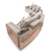 Luxus moderne runde Sofa garnitur Weicher Samt Speziell geformte Kissen Kaschmir weiß Minimalist isches Design Merkmale Lagerung Gefüllter Schwamm