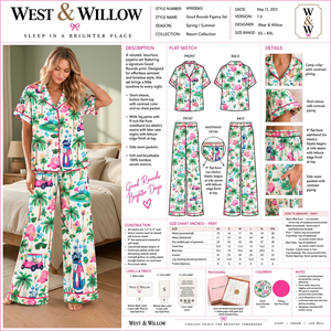 Ensemble de pyjama en bambou tissé imprimé à manches courtes pour femme, vêtements de nuit printemps-été, confortable, longueur intégrale, viscose tissée - Product Image 1